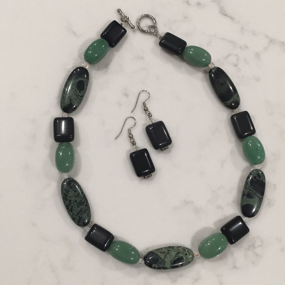 Handmade Stone Necklace Set - Make Offer
